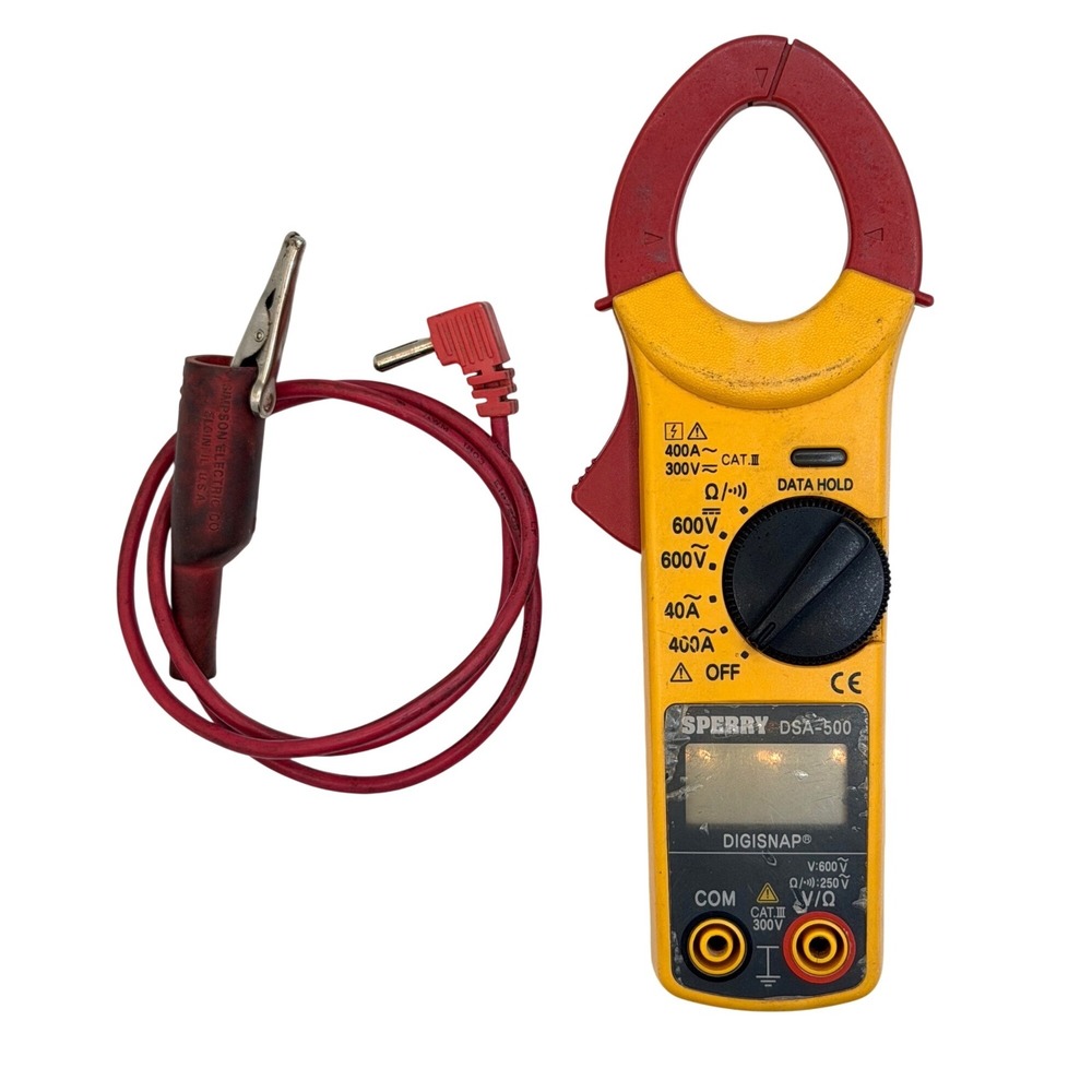 Sperry DSA-500 Digisnap Digital Clamp Meter Multimeter 400A 600V Yellow Works